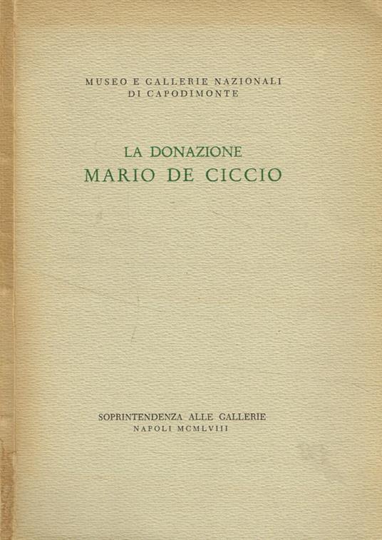 La donazione Mario De Ciccio - copertina