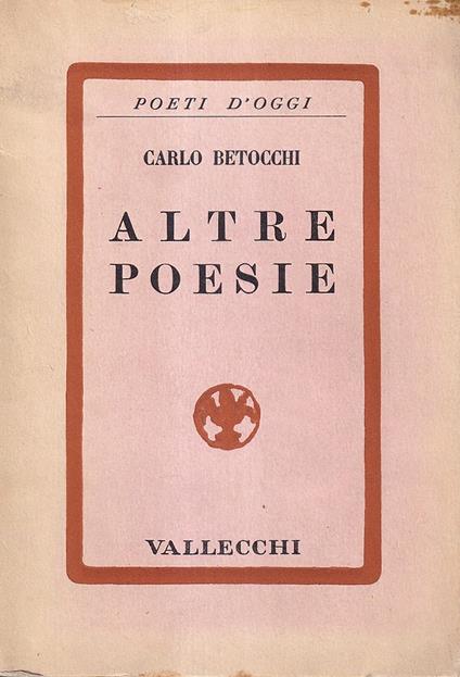 Altre Poesie - Carlo Betocchi - copertina