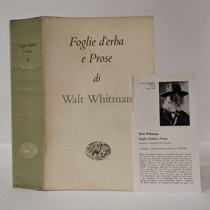 Foglie d'erba e Prose - Walt Whitman - copertina