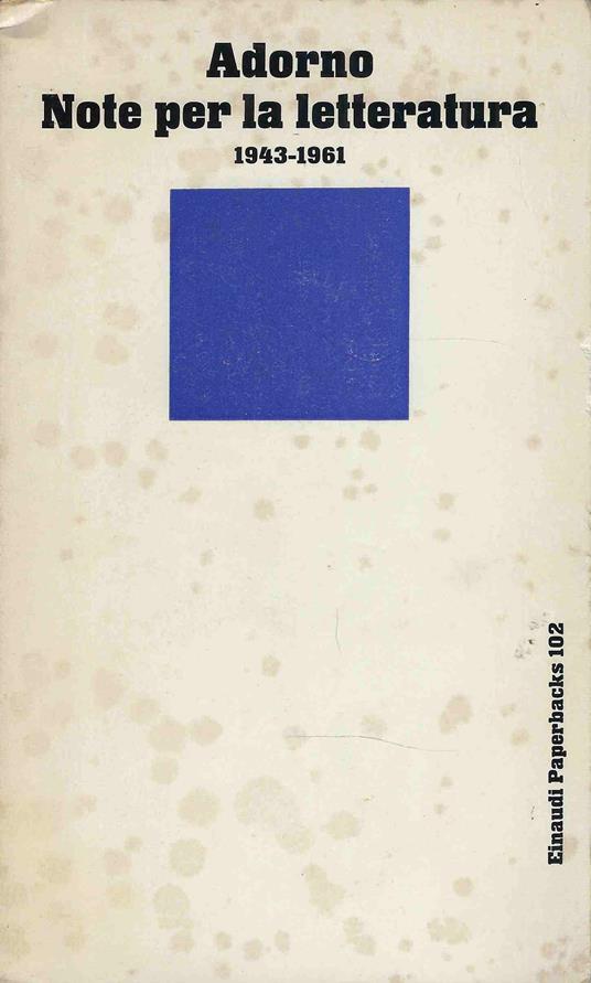 Note per la letteratura 1943-1961 - Theodor W. Adorno - copertina