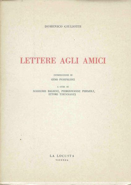 Lettere agli Amici - Domenico Giuliotti - copertina