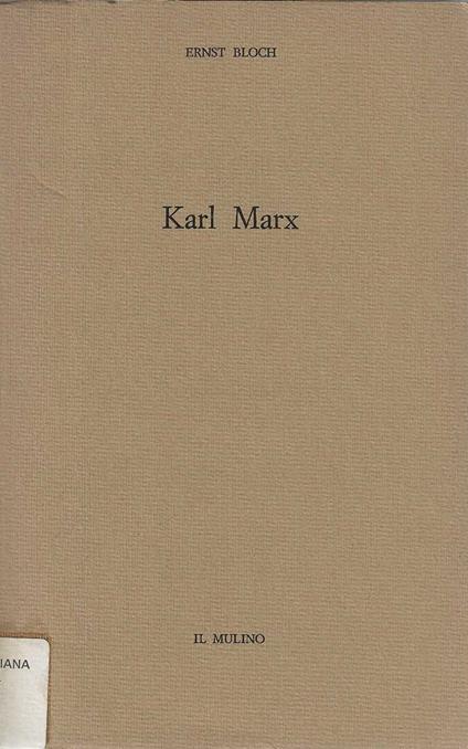 Karl Marx - Ernst Bloch - copertina