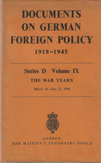 Documents on German Foreign Policy - copertina
