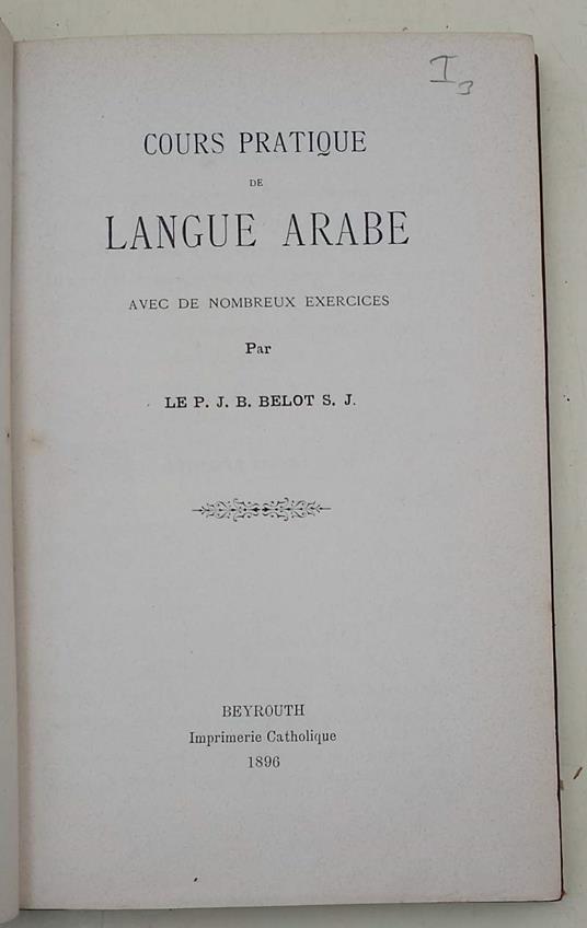 Cours Pratique De Langue Arabe - copertina