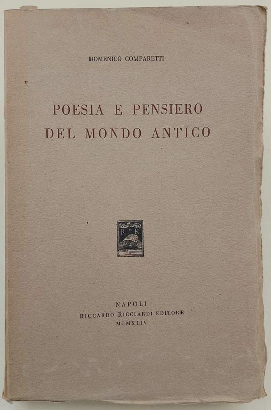 Poesia E Pensiero Nel Mondo Antico - Domenico Comparetti - copertina