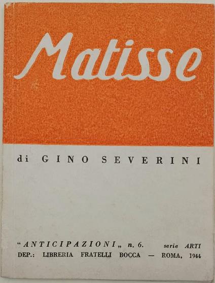 Matisse - Gino Severini - copertina