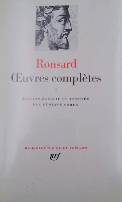 Ronsard- Oeuvres Completes Vol I- - Gustave Cohen - copertina