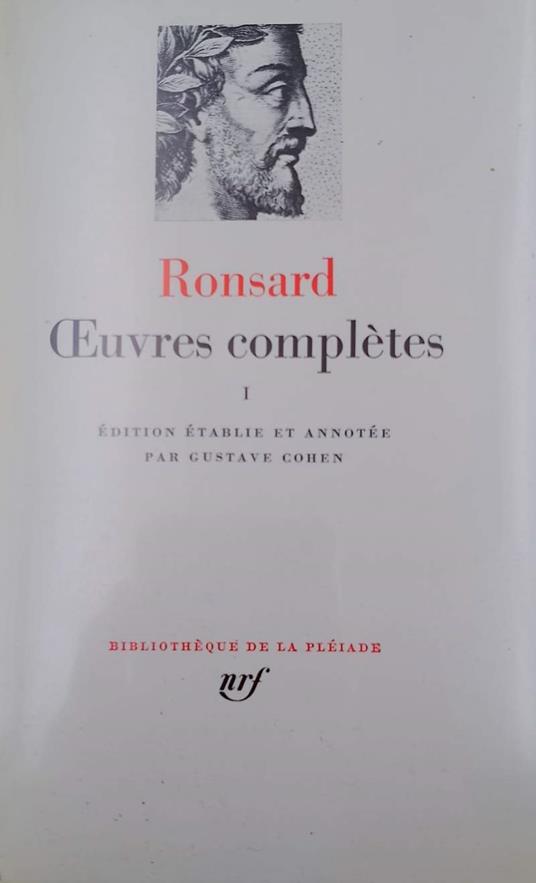 Ronsard- Oeuvres Completes Vol I- - Gustave Cohen - copertina