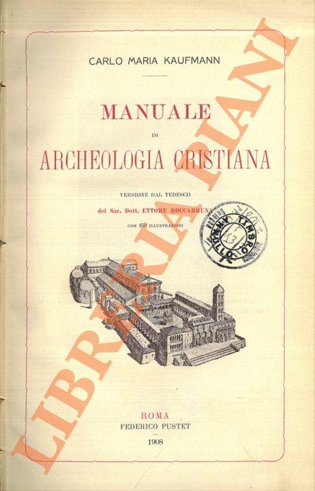 Manuale di archeologia cristiana - copertina