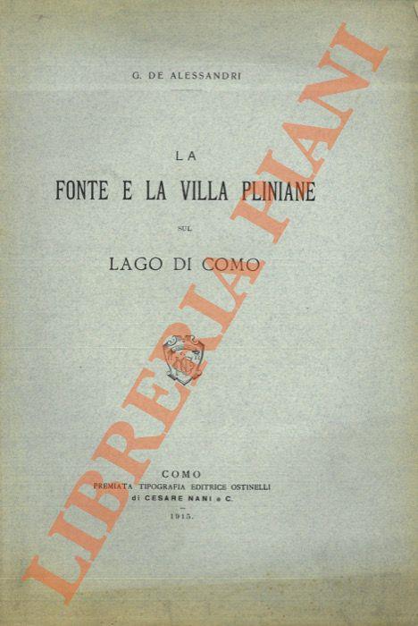 La Fonte e la Villa Pliniane sul Lago di Como - copertina