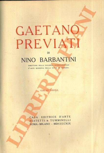 Gaetano Previati - Nino Barbantini - copertina