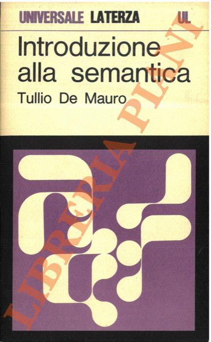 Introduzione alla semantica - Tullio De Mauro - copertina