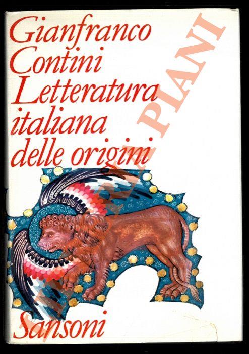 Letteratura italiana delle origini - Gianfranco Contini - copertina