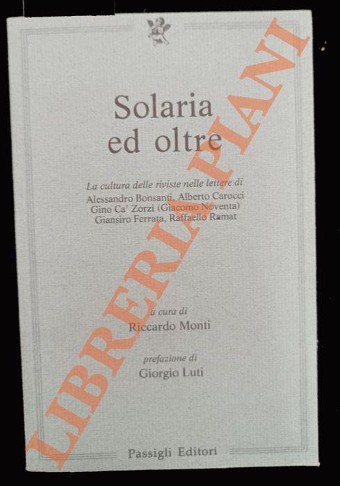 Solaria ed oltre. La cultura delle riviste nelle lettere di Alessandro Bonsanti, Alberto Carocci, Gino Ca’ Zorzi (Giacomo Noventa), Giansiro Ferrata, Raffaelo Ramat - Riccardo Conti - copertina