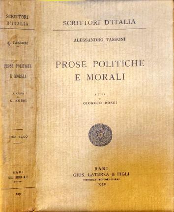 Prose politiche e morali - Alessandro Tassoni - copertina