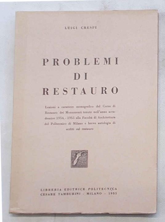 Problemi di restauro - Luigi Crespi - copertina