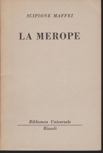 La Merope - Scipione Maffei - copertina