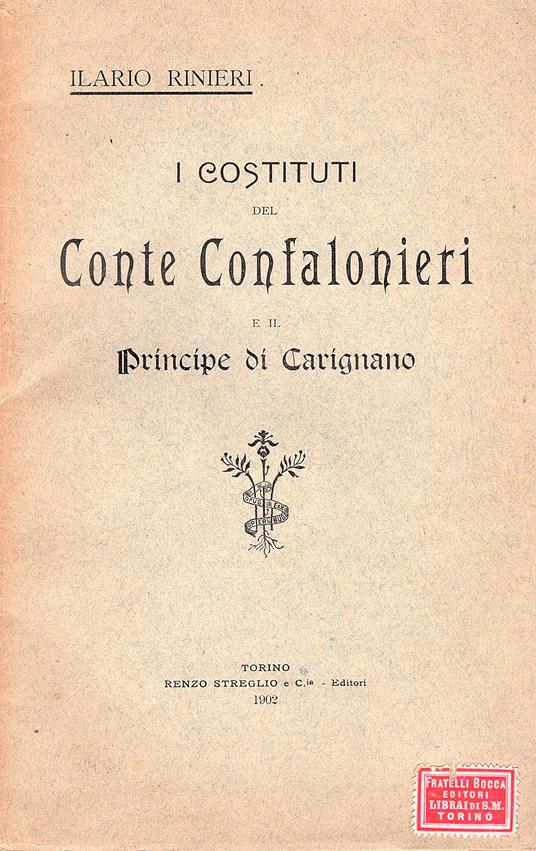 I costituti del Conte Confalonieri e il Principe di Carignano - copertina