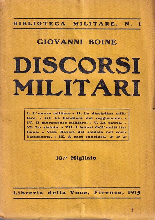 Discorsi militari - Giovanni Boine - copertina