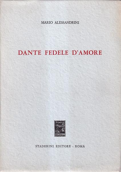 Dante fedele d'amore - Marco Alessandrini - copertina