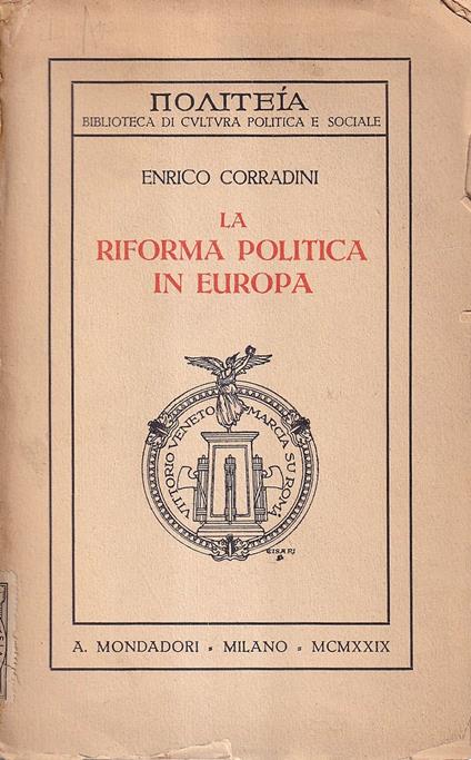 La riforma politica in Europa - Enrico Corradini - copertina