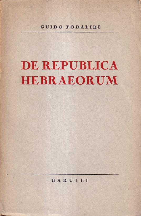 De Republica Hebraeorum - copertina