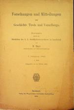 Forschungen und Mitteilungen zur Geschichte Tirols und Vorarlbergs: I. Jahrgang 1904: 4. Heft