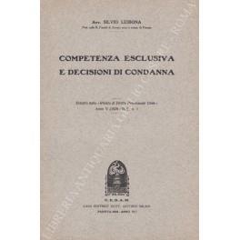 Competenza esclusiva e decisioni di condanna - Silvia Lessona - copertina