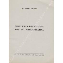 Note sulla liquidazione coatta amministrativa - Enrico Esposito - copertina