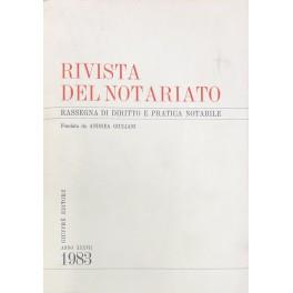 Rivista del Notariato. Rassegna di diritto e pratica notarile. Anno XXXVII - 1983 - copertina