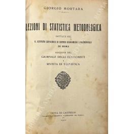 Lezioni di statistica metodologica dettate nel R. Istituto superiore di scienze economiche e commerciali di Roma. UNITO A: Appendice alle lezioni di statistica metodologica. Interrogazioni - Esercizi - Errata Corrige - Giorgio Mortara - copertina