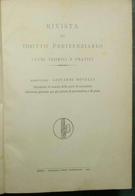 Rivista di diritto penitenziario - copertina