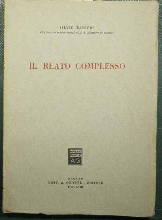 Il reato complesso - Silvio Ranieri - copertina