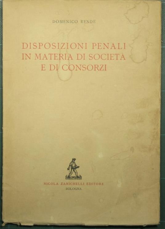 Disposizioni penali in materia di società e di consorzi - copertina