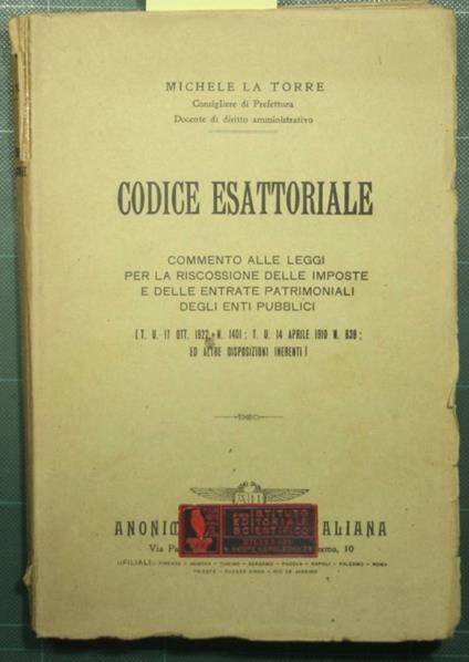 Codice esattoriale - Michele Torre - copertina