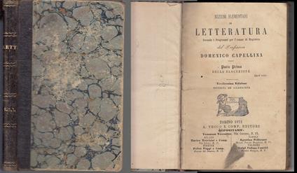 Nozioni Elementari Di Letteratura 1/3- Domenico Capellina - Domenico Capellina - copertina