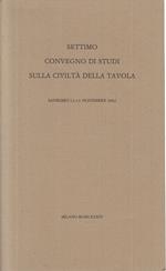 Settimo Convegno Di Studi Sulla Civiltà Della Tavola