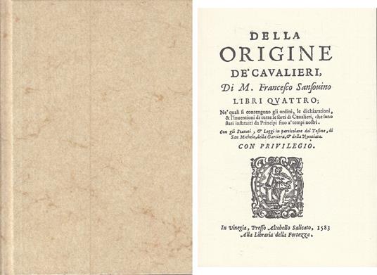 Della Origine Dè Cavalieri - copertina