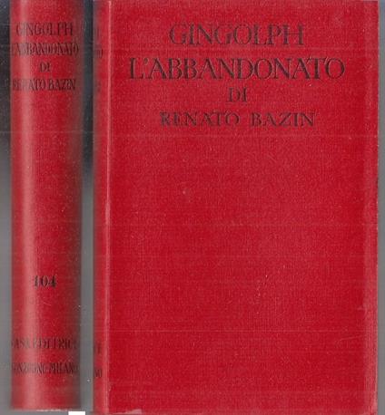 Gingolph L'abbandonato - René Bazin - copertina