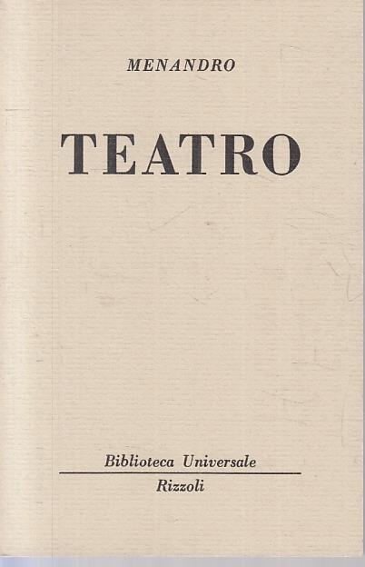 Teatro - Menandro - copertina
