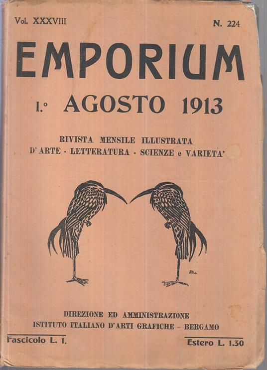 Rivista Emporium Agosto 1913 N.224 - copertina