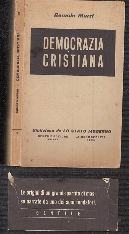 Democrazia Cristiana- Romolo Murri- Gentile- Stato Moderno - Romolo Murri - copertina