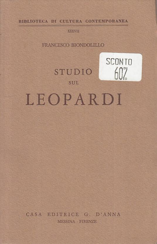 Studio Sul Leopardi - Francesco Biondolillo - copertina