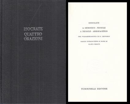 Quattro Orazioni - - Isocrate - copertina