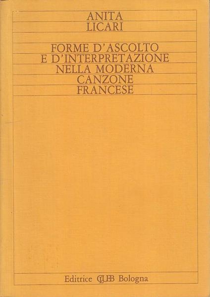 Forme Ascolto Interpretzione Canzone Francese - Anita Licari - copertina