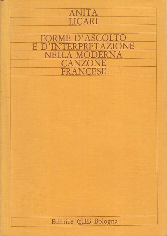 Forme Ascolto Interpretzione Canzone Francese - Anita Licari - copertina