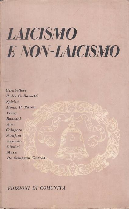 Laicismo E No Nlaicismo - copertina