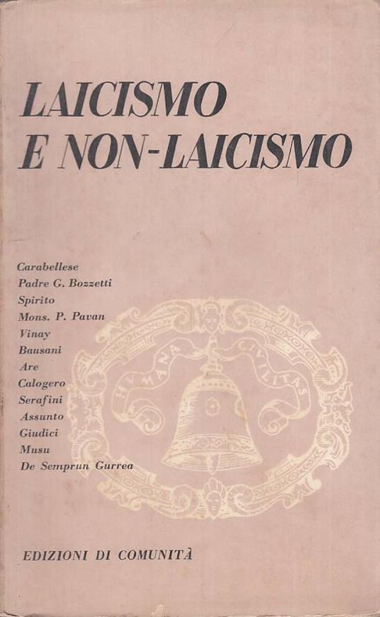 Laicismo E No Nlaicismo - copertina