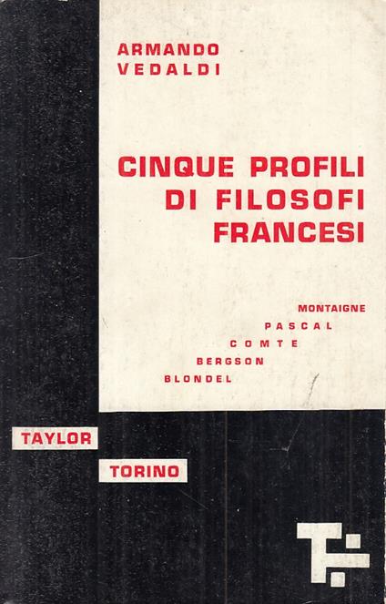 Cinque Profili Di Filosofi Francesi - Armando Vedaldi - copertina