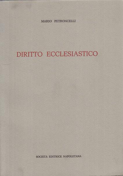 Diritto Ecclesiastico - Mario Petroncelli - copertina